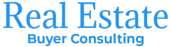 A blue and black logo for a real estate company.